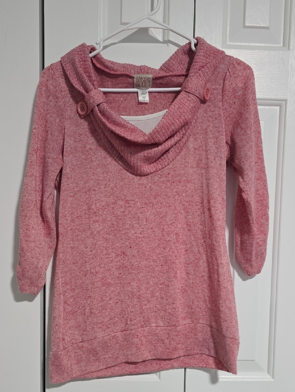 Canyon River Blues Dusty Rose Cowl Neck Sweater